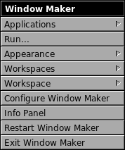 Root window menu (applications menu)