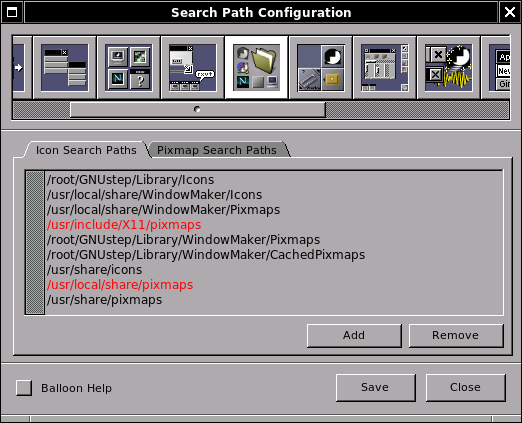 WPrefs.app icon and pixmap search path settings